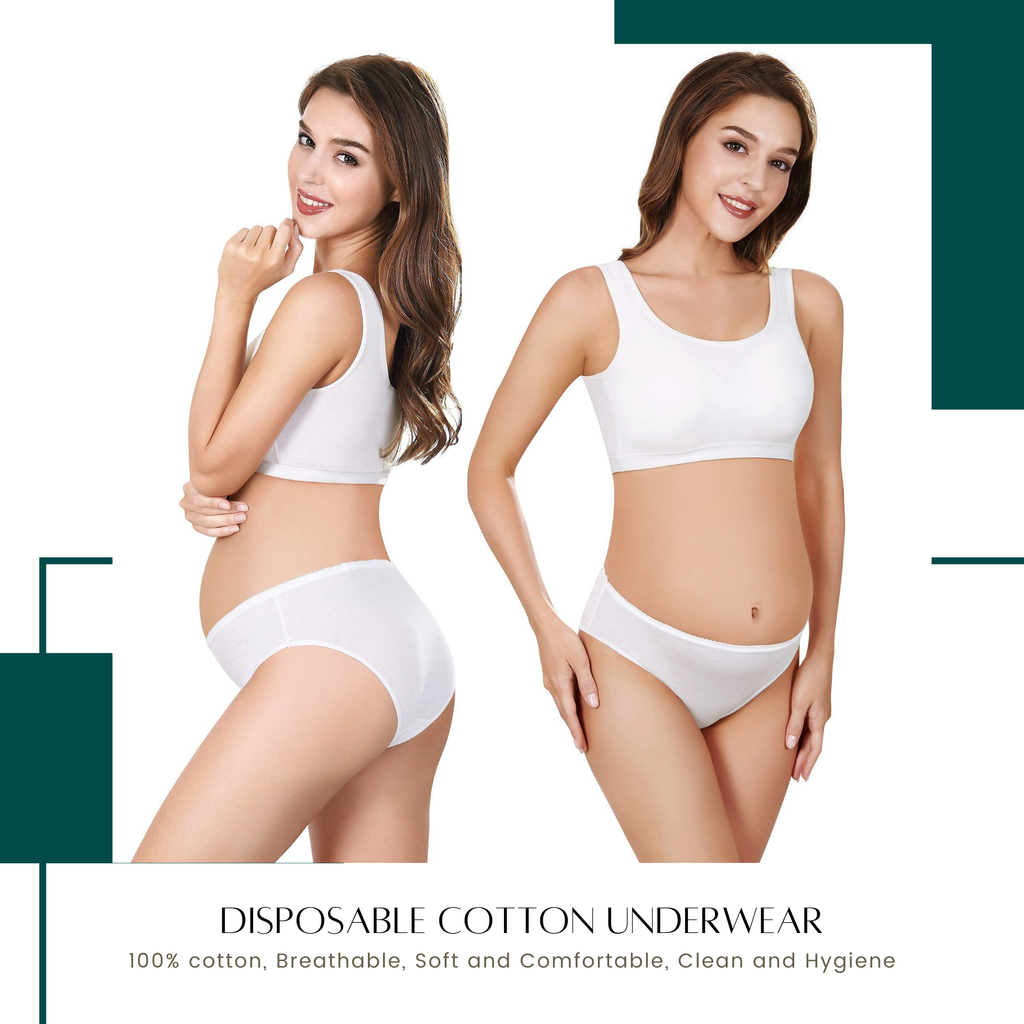 CareDone Disposable Cotton Underwear for Women- Use & Throw (Pack of 10)