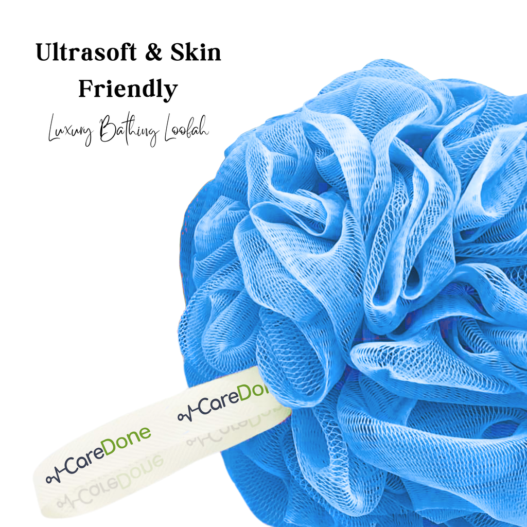 Caredone Body Scrubber & Shower Loofah Sponge – For Men, Women & Kids, Round Sponge Loofa