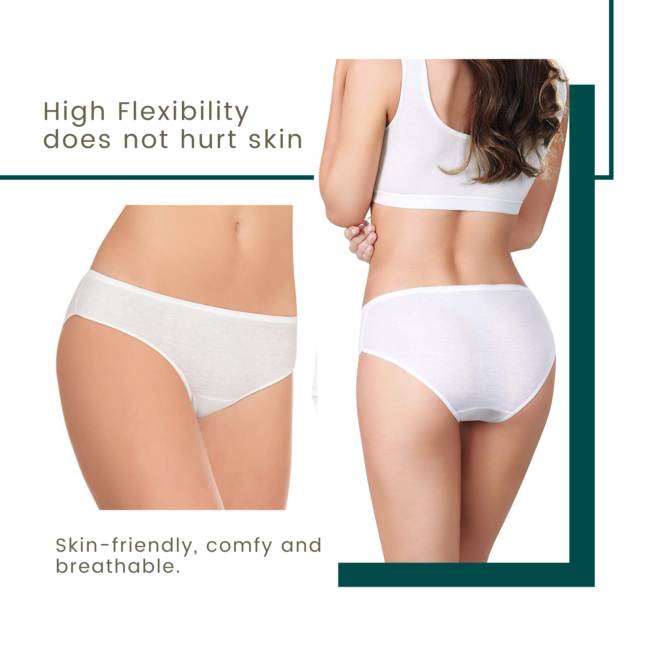 CareDone Disposable Cotton Underwear for Women- Use & Throw (Pack of 10)