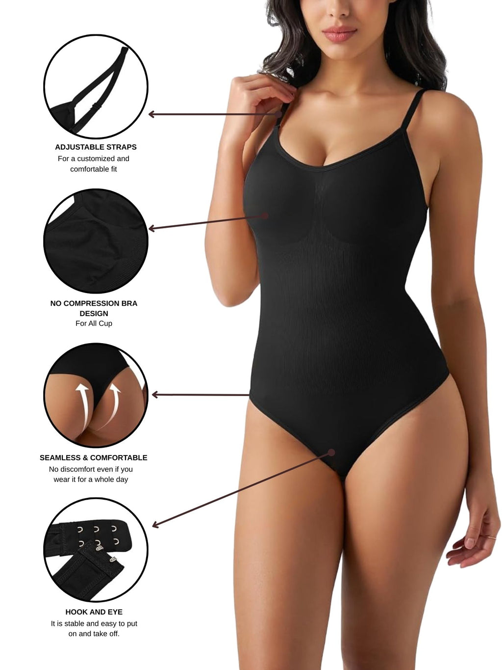 CareDone Women Shapewear Tummy Control Bodysuit