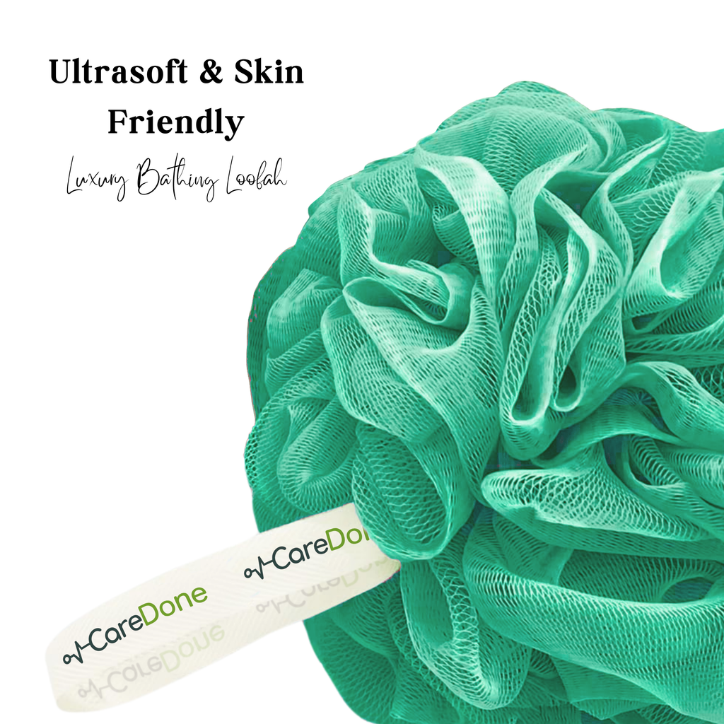 Caredone Body Scrubber & Shower Loofah Sponge – For Men, Women & Kids, Round Sponge Loofa