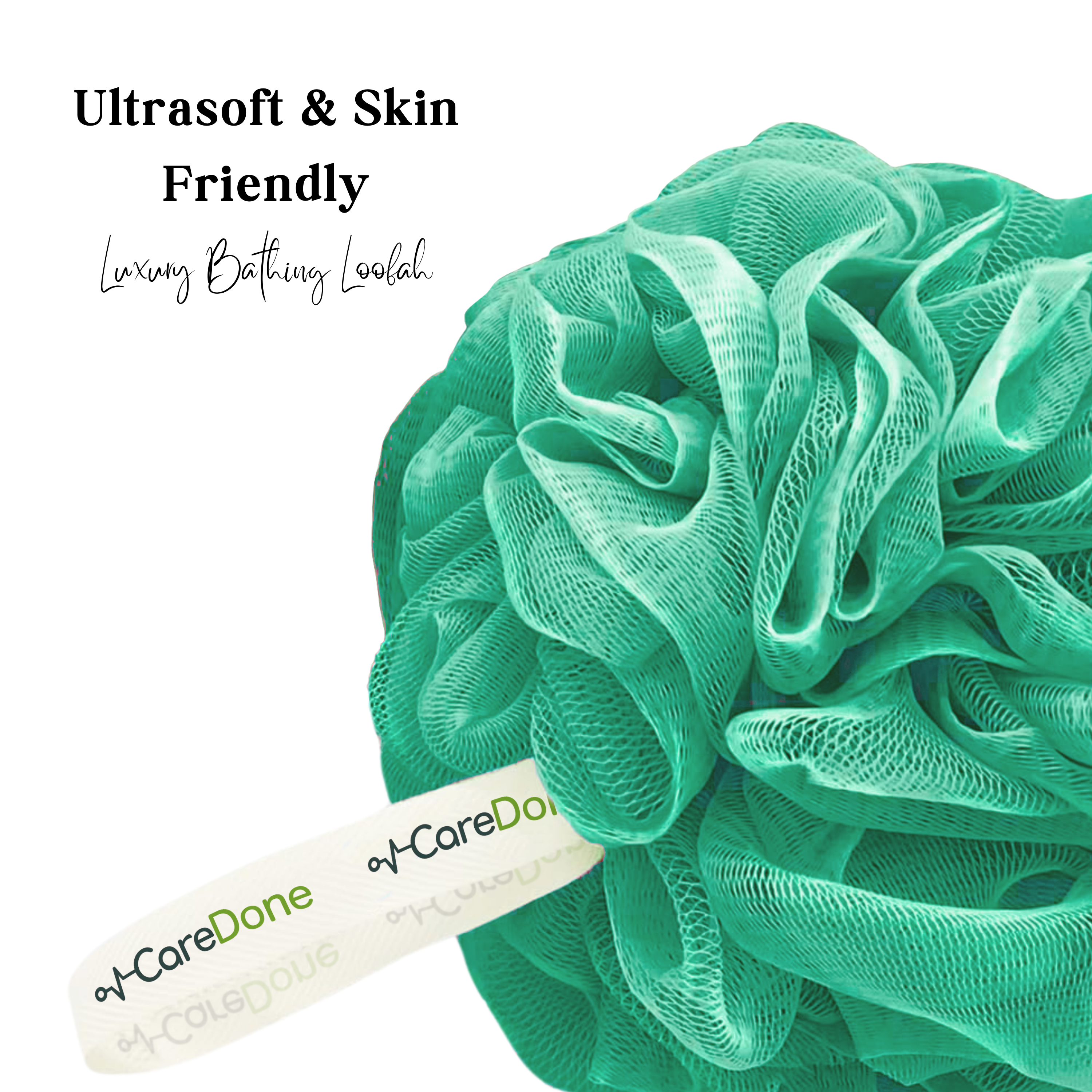 Caredone Body Scrubber & Shower Loofah Sponge – For Men, Women & Kids, Round Sponge Loofa