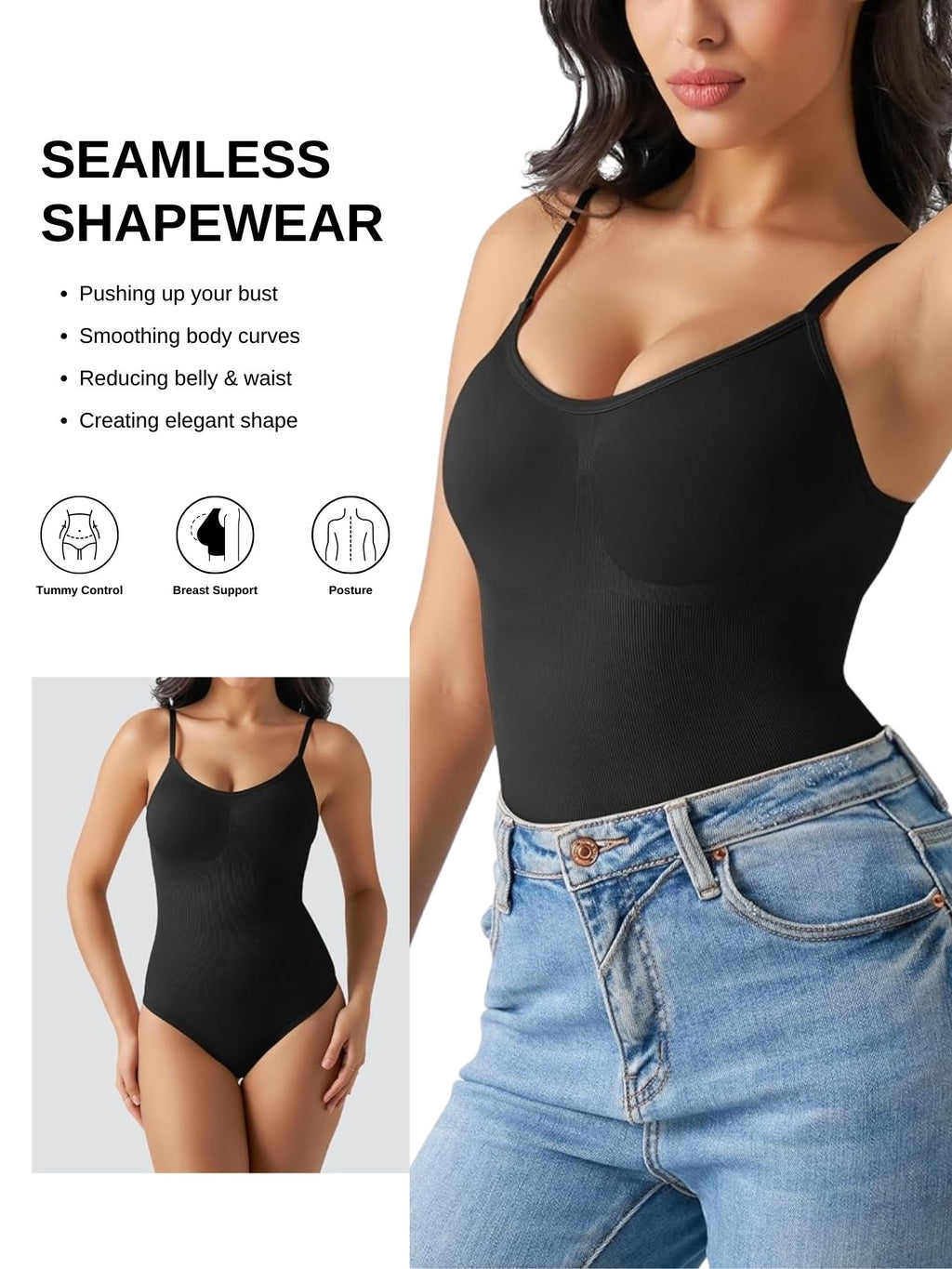 CareDone Women Shapewear Tummy Control Bodysuit
