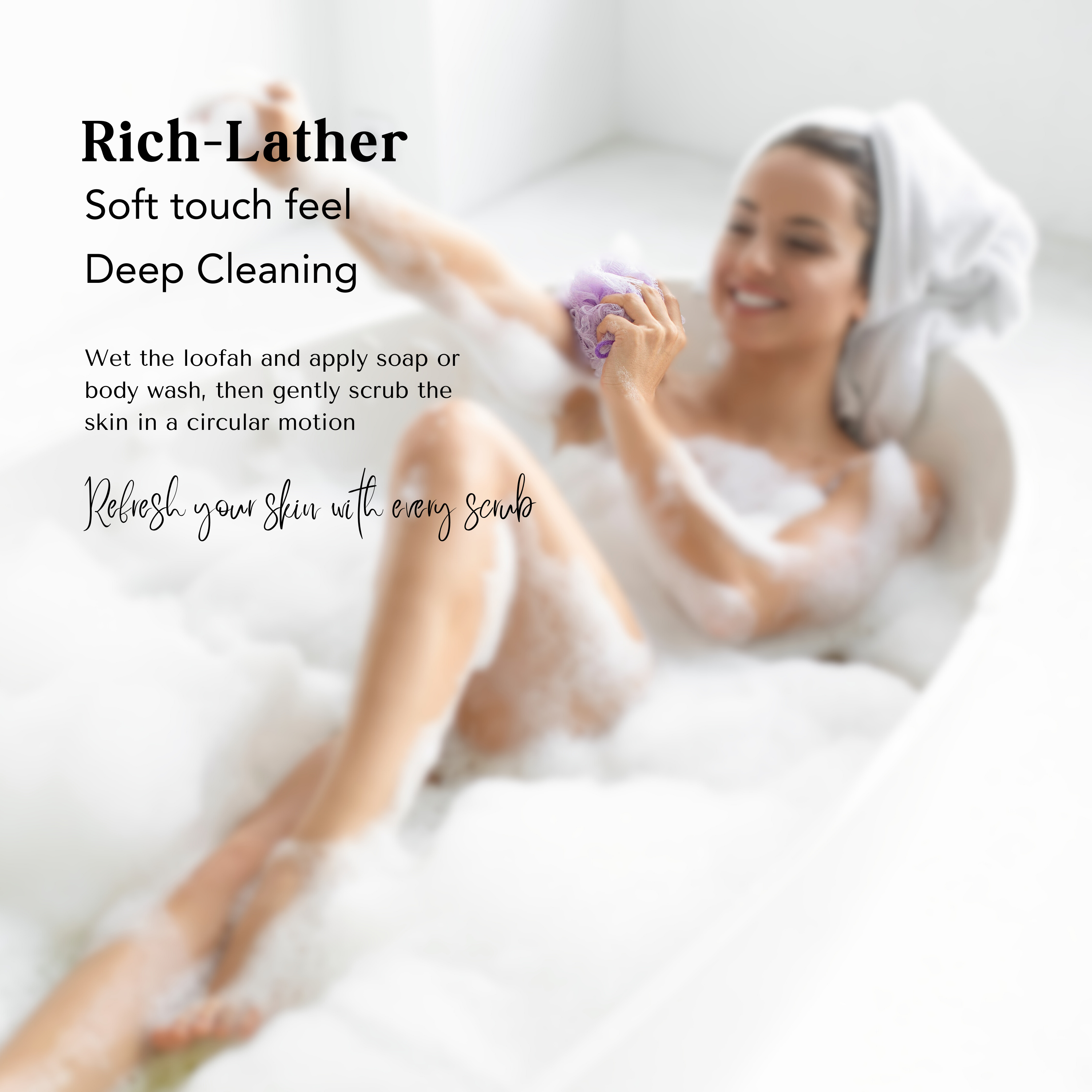 Caredone Body Scrubber & Shower Loofah Sponge – For Men, Women & Kids, Round Sponge Loofa