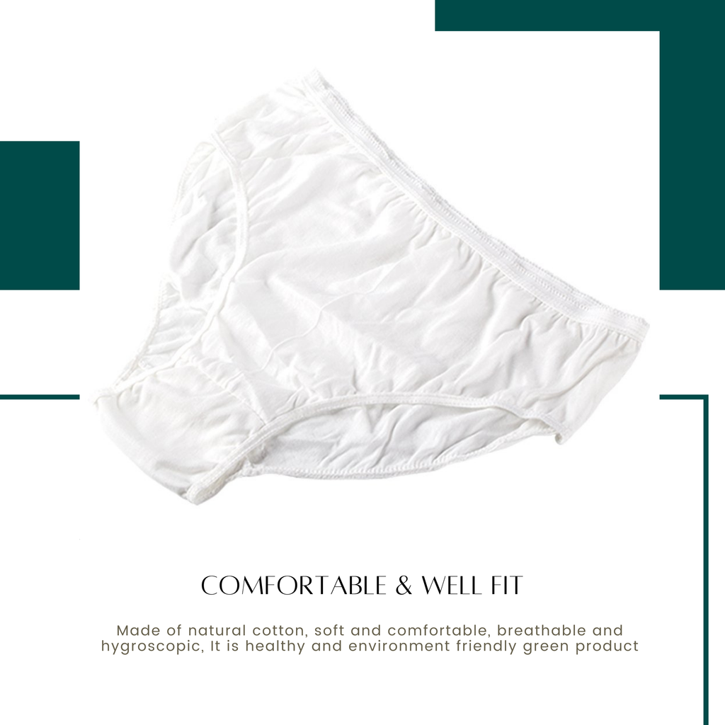 CareDone Disposable Cotton Underwear for Women- Use & Throw (Pack of 10)