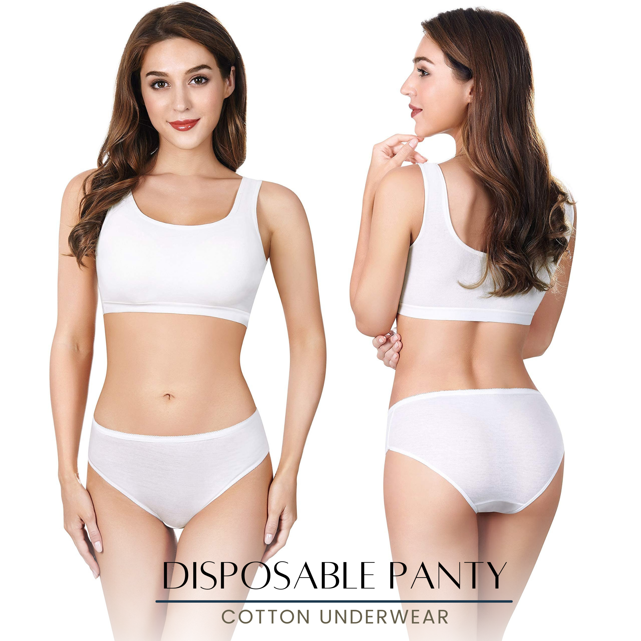 CareDone Disposable Cotton Underwear for Women- Use & Throw (Pack of 10)