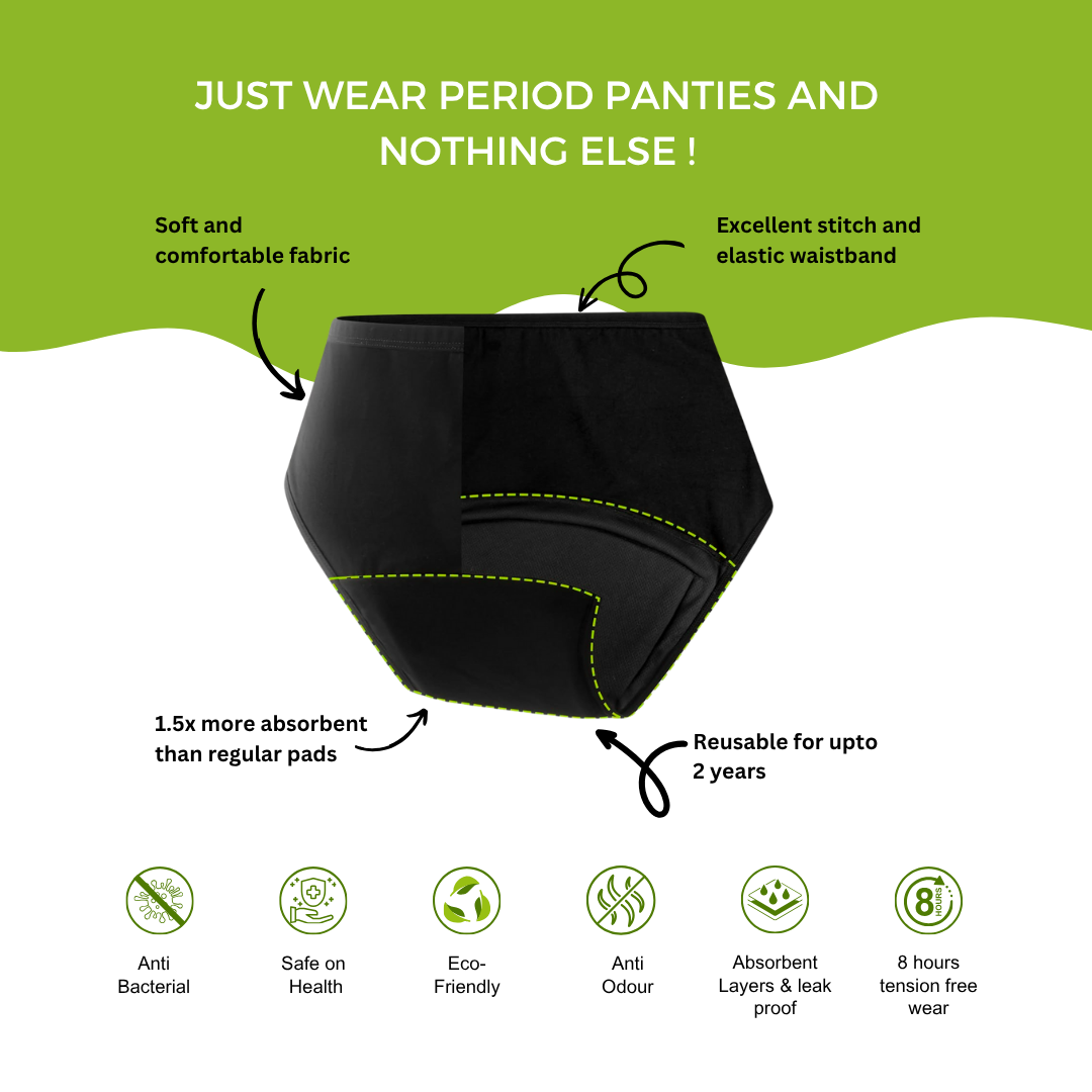 CareDone High-Rise Leak-Proof Absorbent Underwear – Rash-Free Protection