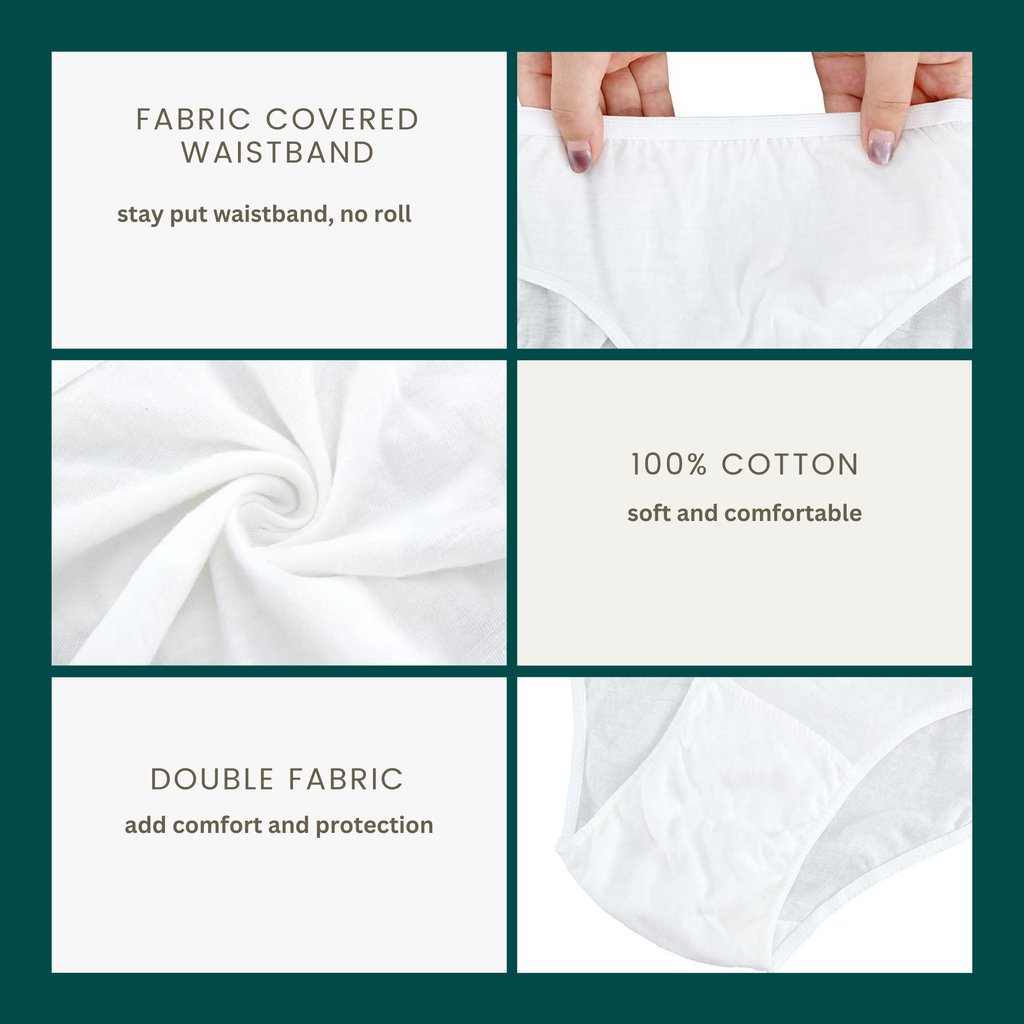 CareDone Disposable Cotton Underwear for Women- Use & Throw (Pack of 10)