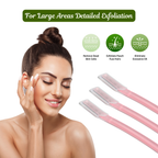 Caredone Face Razor for Painfree Facial Hair Removal (3 Units)