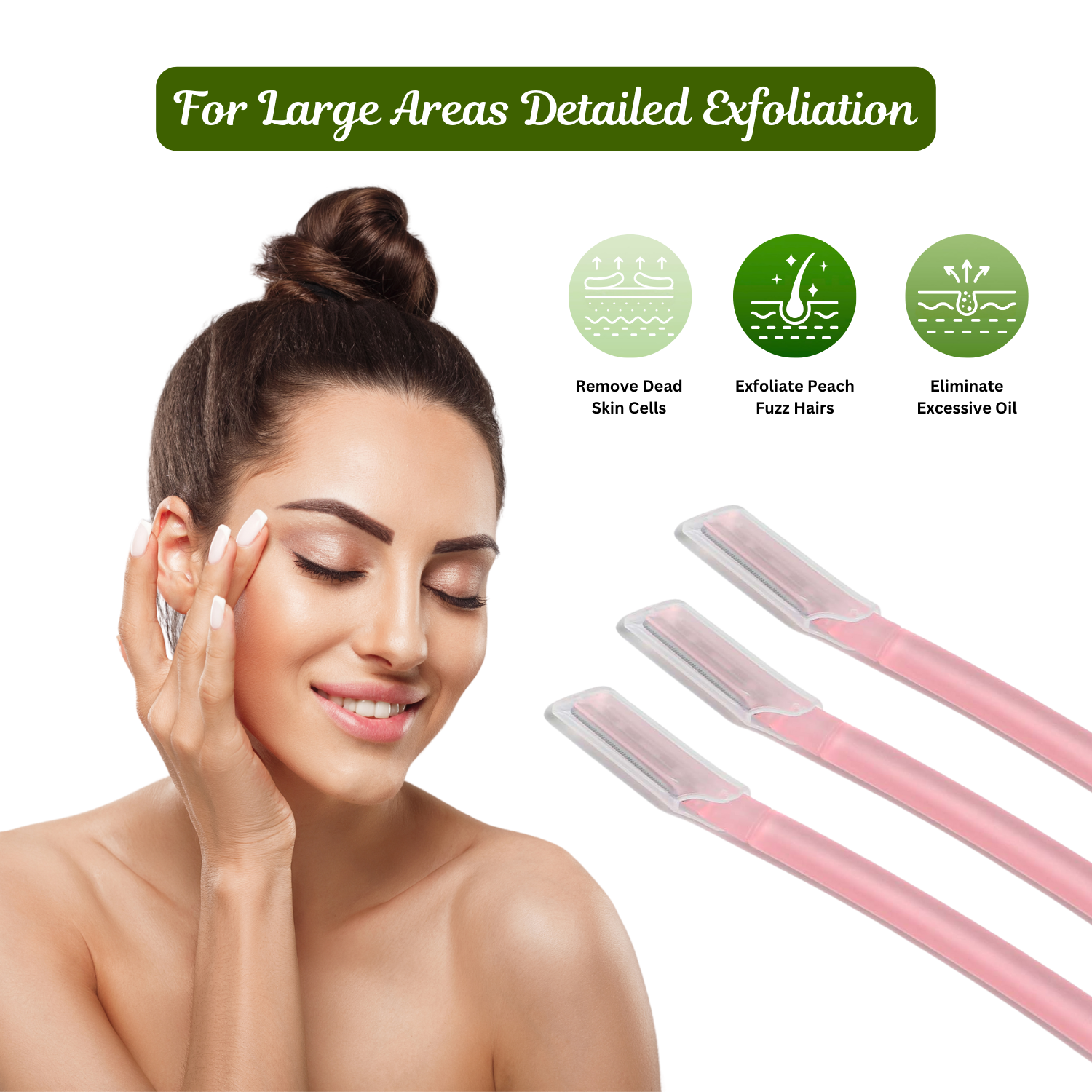 Caredone Face Razor for Painfree Facial Hair Removal (3 Units)