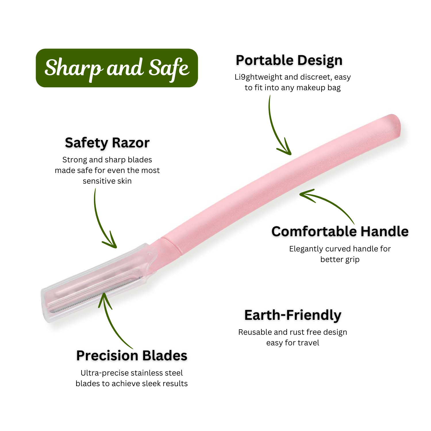 Caredone Face Razor for Painfree Facial Hair Removal (3 Units)