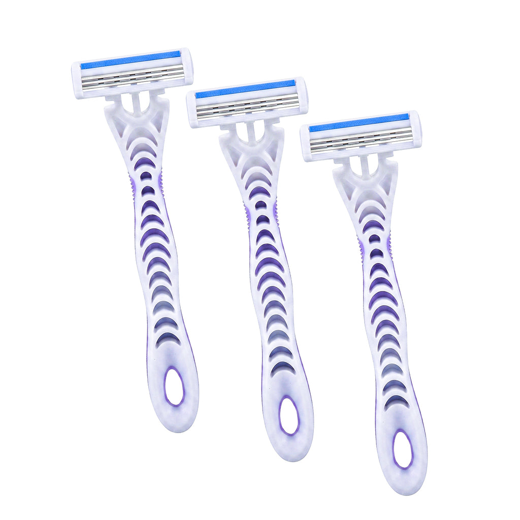 CareDone Women's Body Razor, Triple Blade, Smooth Handle, Gentle Care