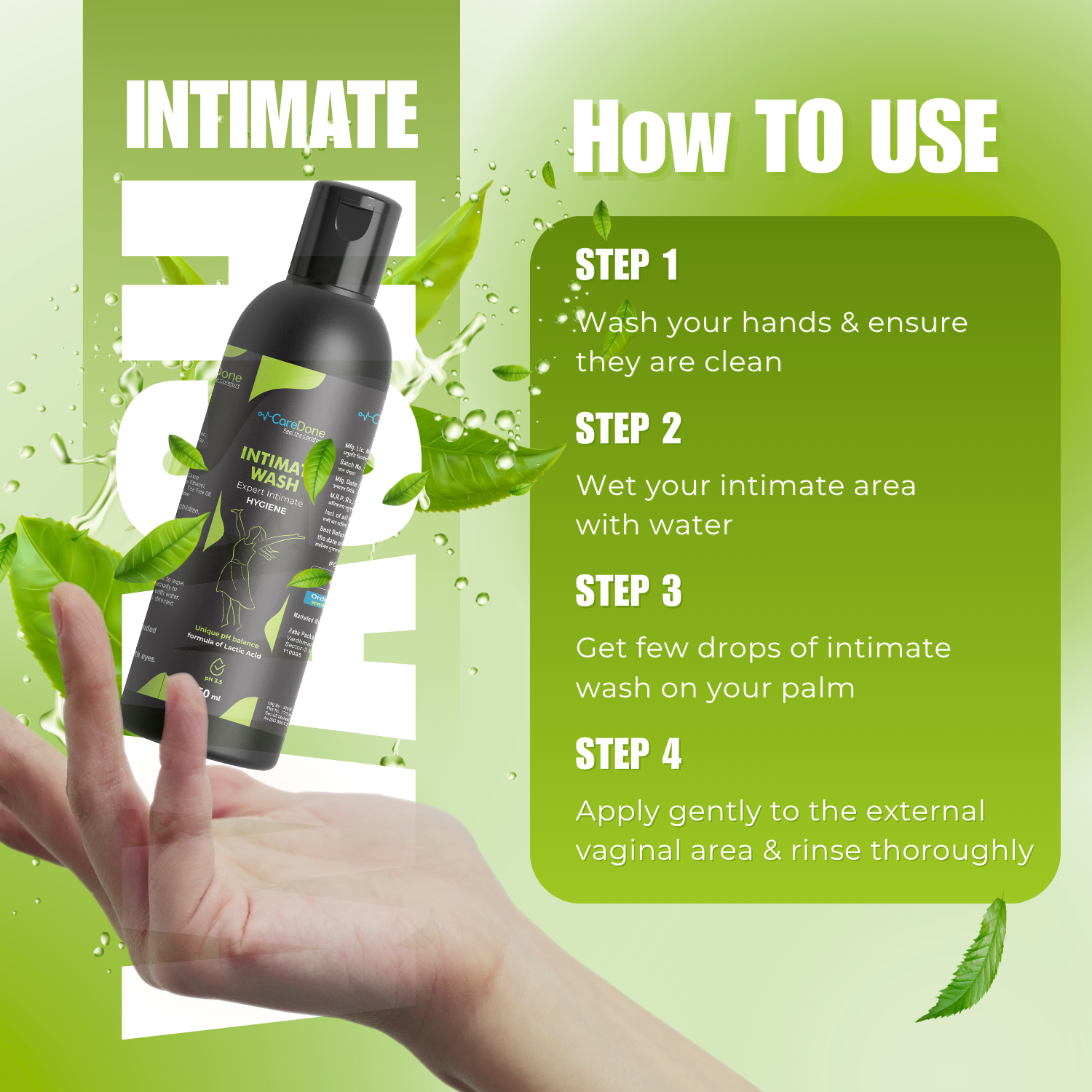 CareDone Effective Intimate Wash – Gentle Daily Hygiene (100ml)