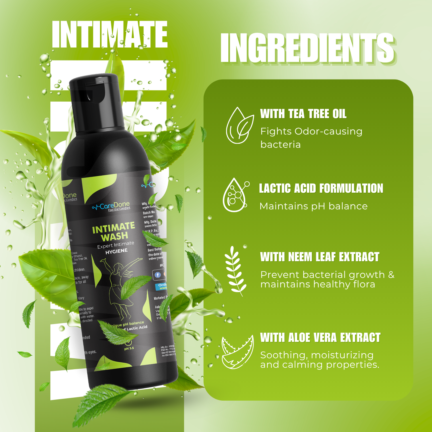 CareDone Effective Intimate Wash – Gentle Daily Hygiene (100ml)