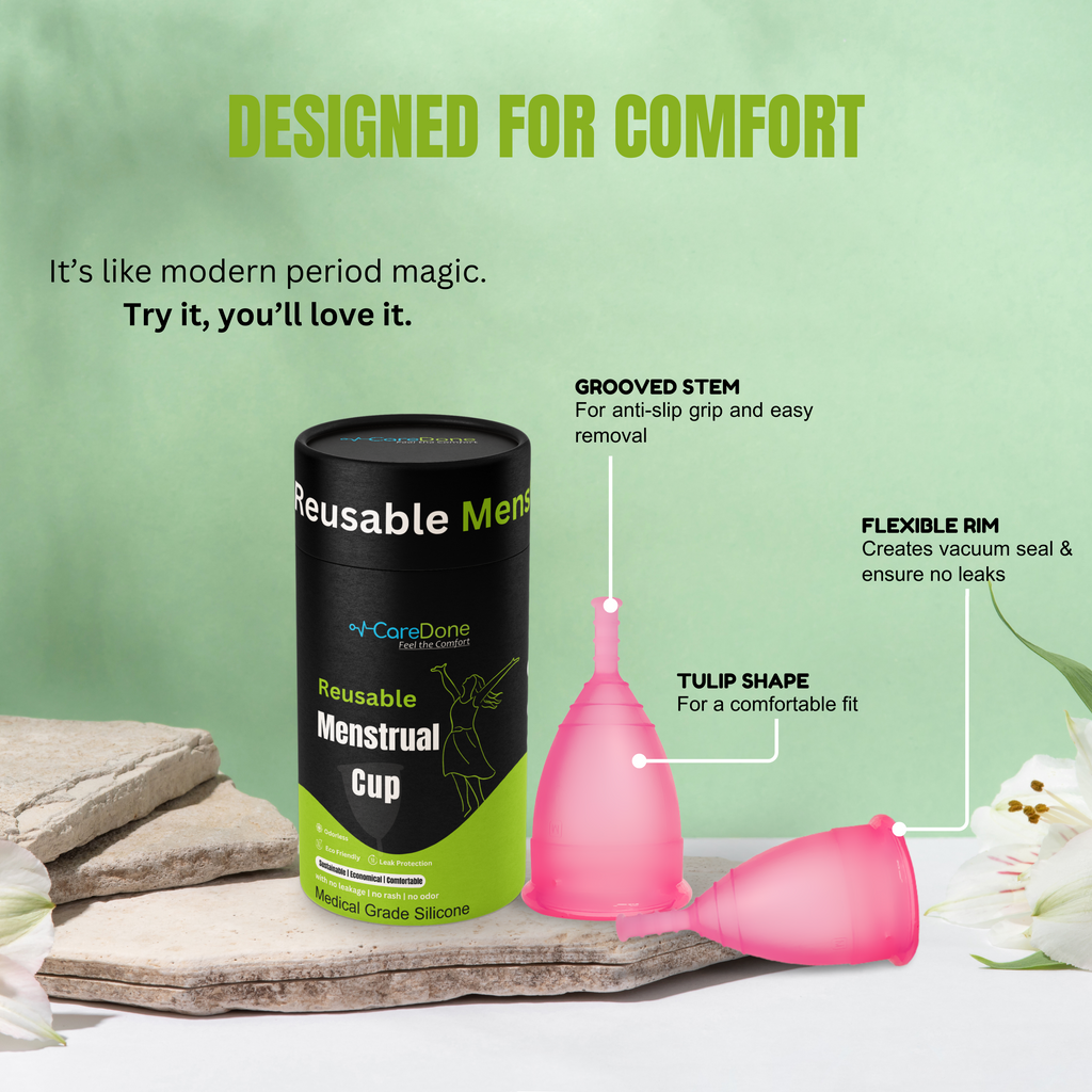 CareDone Reusable Menstrual Cup – Medical Grade Silicone Period Cup