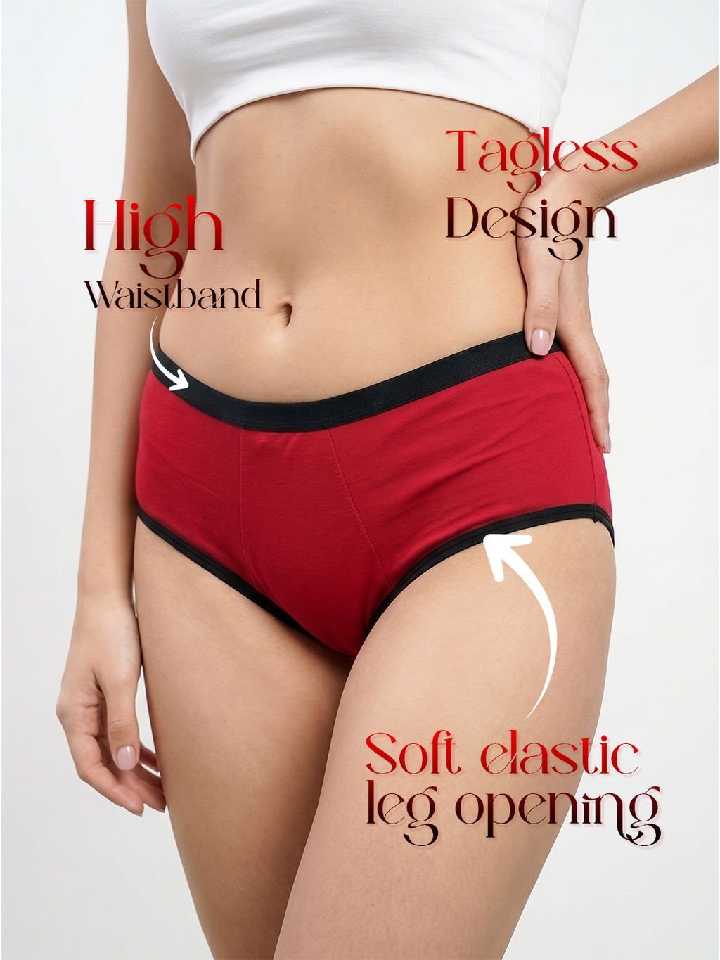 CareDone Reusable Period Panty – Rash-Free Protection, High-Rise Leak-Proof Absorbent Underwear
