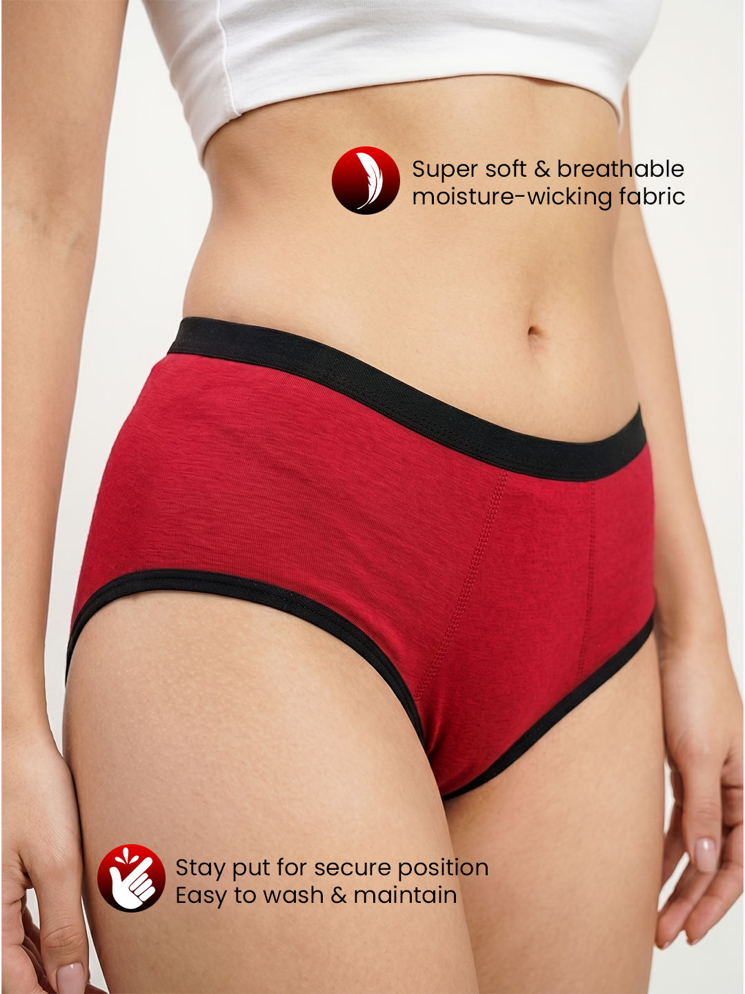 CareDone Reusable Period Panty – Rash-Free Protection, High-Rise Leak-Proof Absorbent Underwear