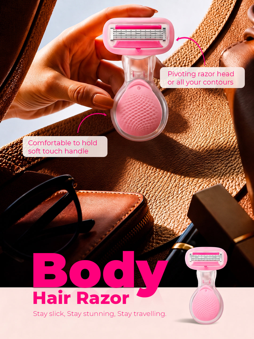 Caredone Portable Body Hair Razor – Smooth & Gentle Shaving, Perfect for Travel