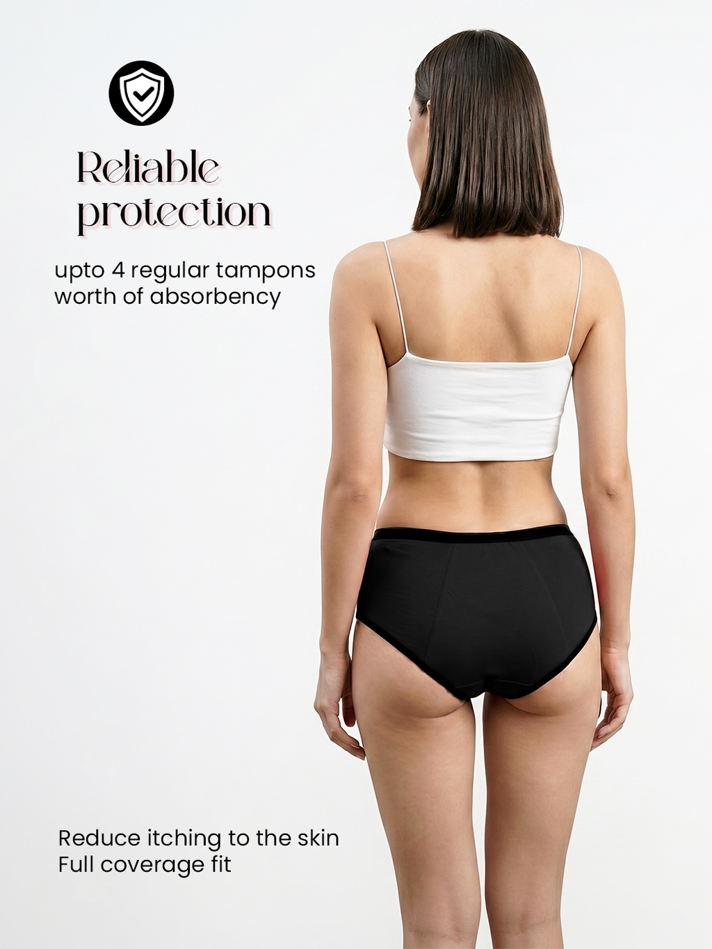 CareDone Reusable Period Panty – Rash-Free Protection, High-Rise Leak-Proof Absorbent Underwear