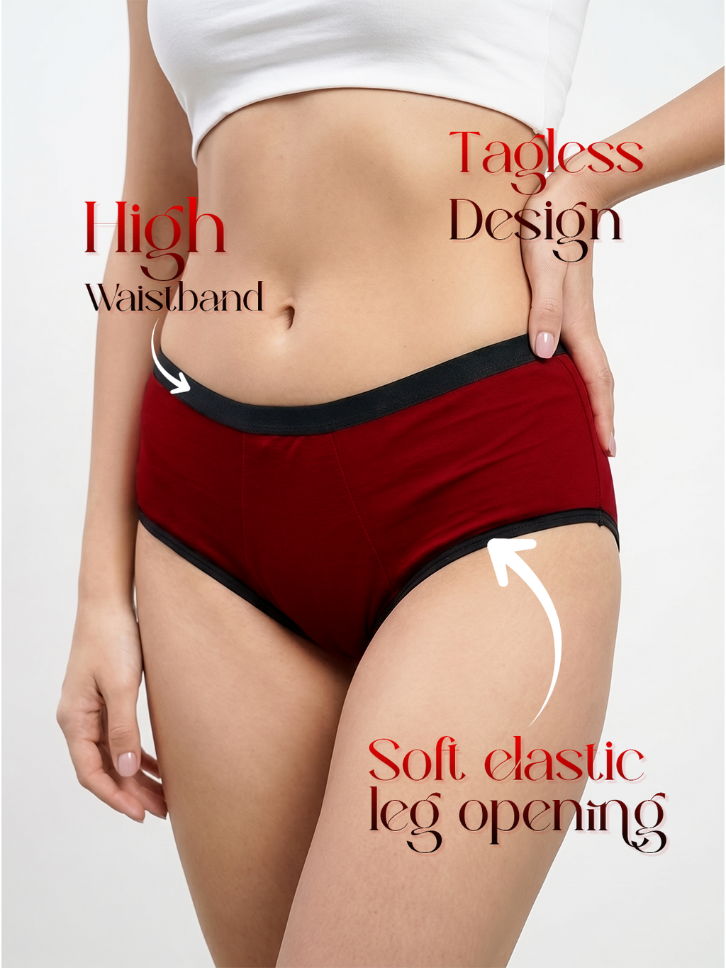 CareDone Reusable Period Panty – Rash-Free Protection, High-Rise Leak-Proof Absorbent Underwear