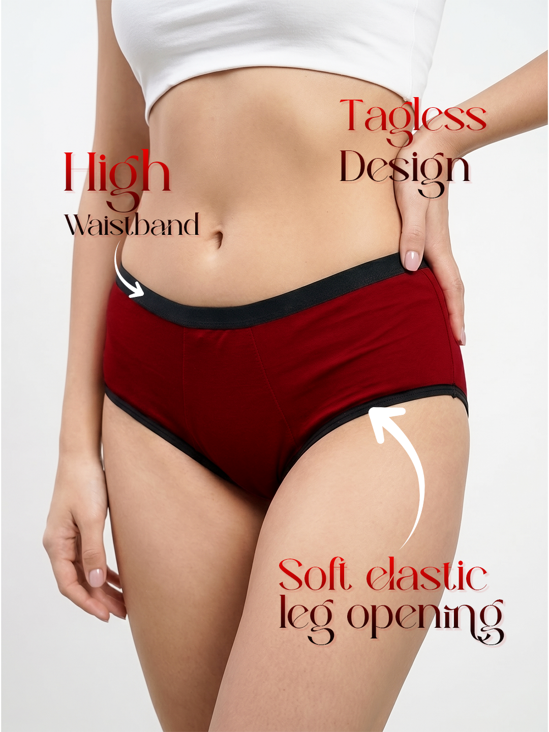 CareDone Reusable Period Panty – Rash-Free Protection, High-Rise Leak-Proof Absorbent Underwear