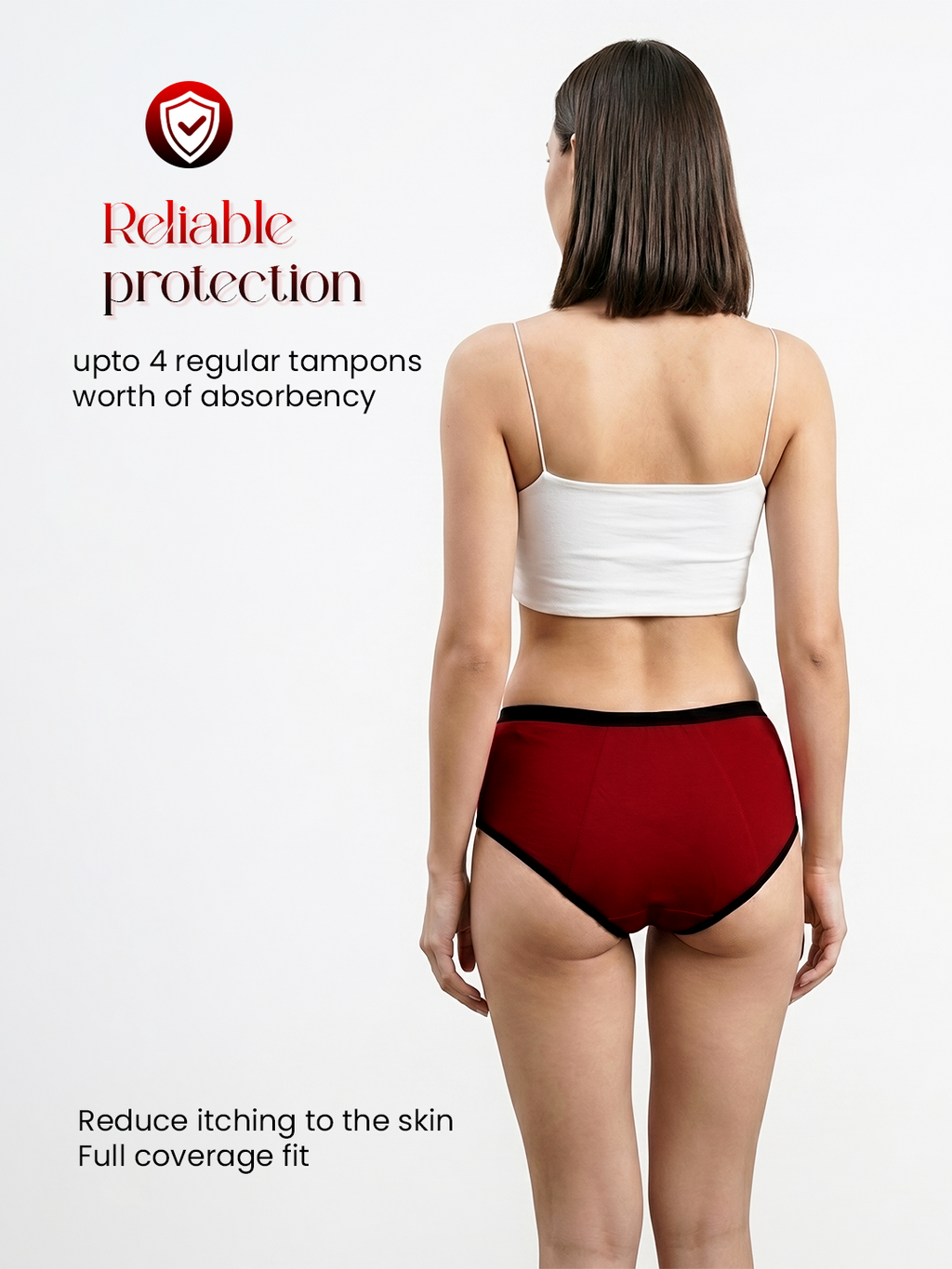 CareDone Reusable Period Panty – Rash-Free Protection, High-Rise Leak-Proof Absorbent Underwear