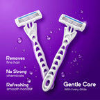 CareDone Women's Body Razor, Triple Blade, Smooth Handle, Gentle Care