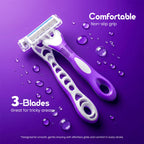 CareDone Women's Body Razor, Triple Blade, Smooth Handle, Gentle Care