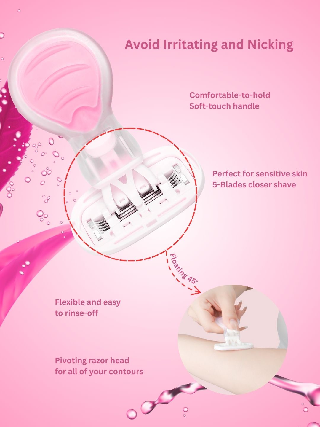 Caredone Portable Body Hair Razor – Smooth & Gentle Shaving, Perfect for Travel